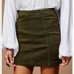 Free People olive pencil skirt